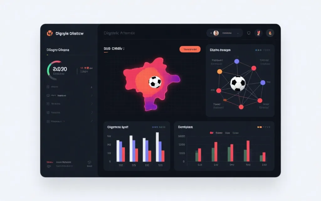 数据可视化风格：热区图、传球网络与两队对比条形图的组合版面
